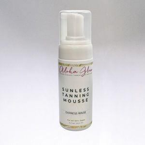Aloha Glow Sunless Tan Self Tanning Bronzing Mousse Express Rinse Violet Base